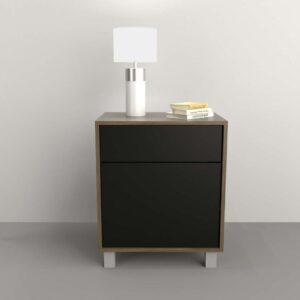 Mesa de luz funcional con cajon superior y puerta inferior Sistema push en cajon y puerta