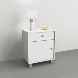 Mesa de luz funcional con cajon superior y puerta inferior Sistema push en cajon y puerta
