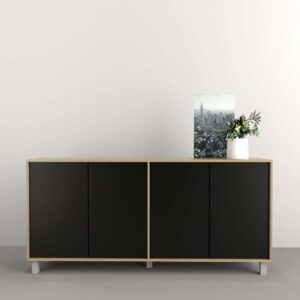 Bahiut con cuatro puertas de estilo simple y funcional Sistema push en las cuatro puertas