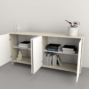 Bahiut con cuatro puertas de estilo simple y funcional Sistema push en las cuatro puertas