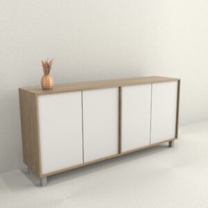 Bahiut con cuatro puertas de estilo simple y funcional Sistema push en las cuatro puertas