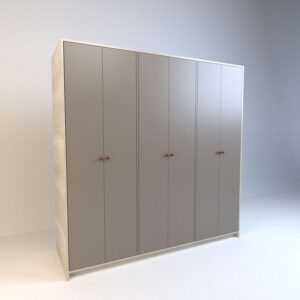 Placard con seis puertas y cuatro cajones con estructura amplia y funcional<br />
Tiradores metalicos de bronce estilo vintage