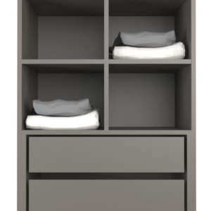 Modulo interior de placard con dos cajones y estructura funcional organizada<br />
6 boxes